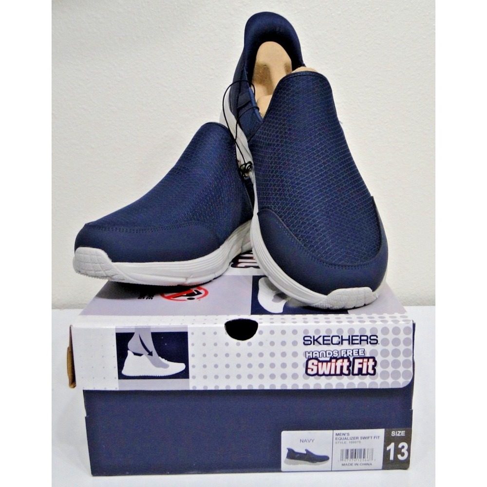 Skechers Equalizer Swift Fit Mens 13 Navy NEW in box Hands Free Slip On 16997S